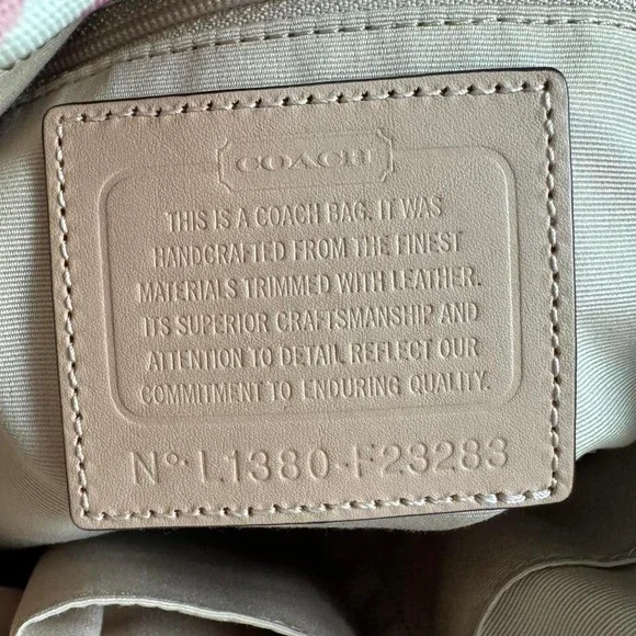 Y2k Coach Pink & Cream Zebra Tote Shoulder Bag Glam‎ Girly Preppy - Picture 8 of 9